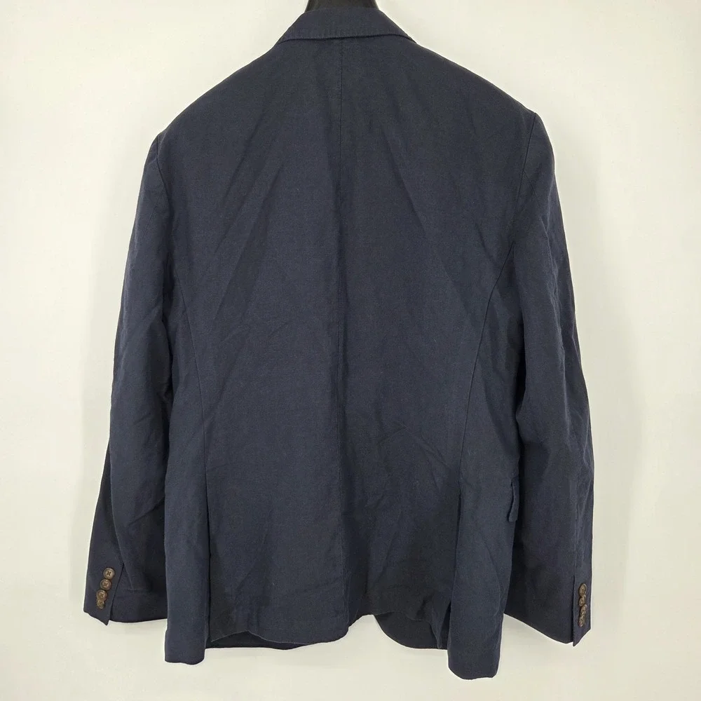 J. CREW Ludlow Men's 42 R Baird McNutt Irish Linen Blend Sport Coat Navy Blue